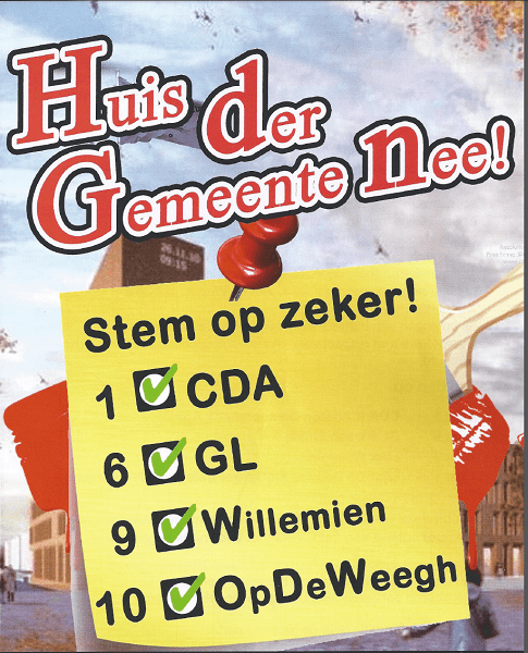 flyer historie lijst BOB, Huis der Gemeente, Nee